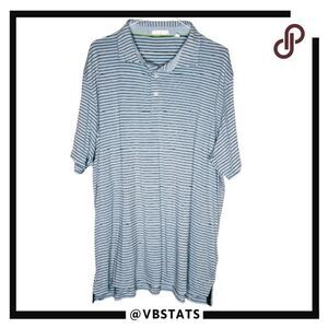 Tasc Performance Mens Striped Collared Golf Polo Shirt‎ Black Blue Size 2XL